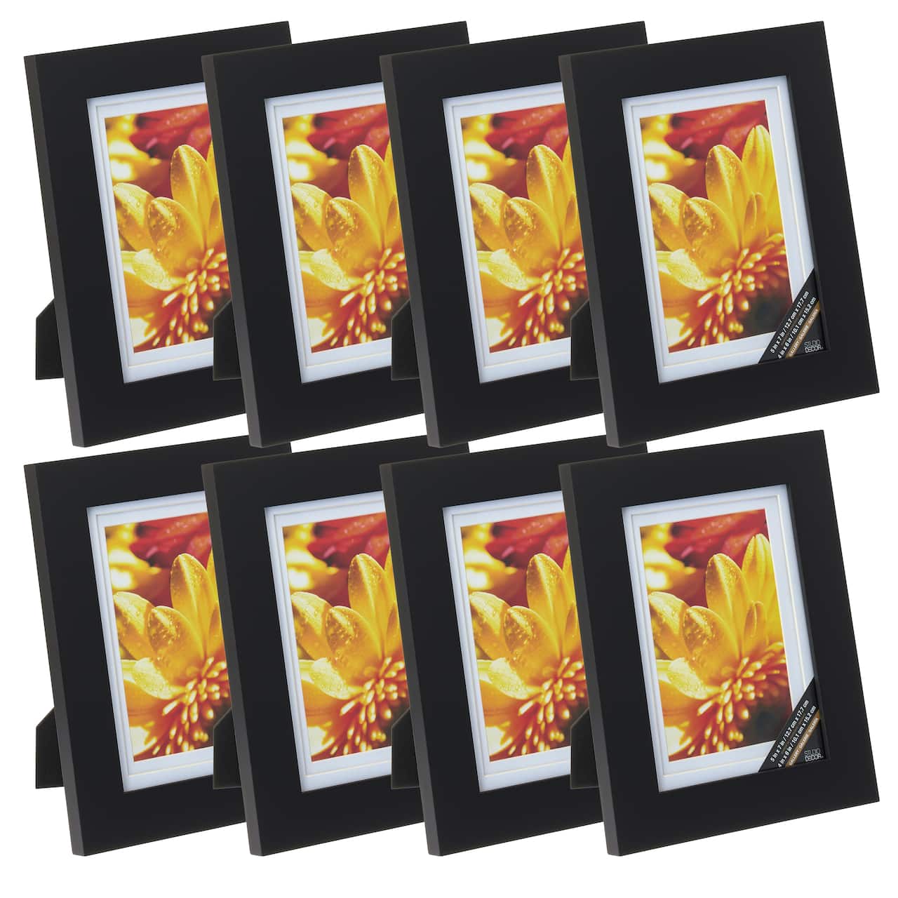 8 Pack: Black 4" x 6" Gallery Frame with Double Mat by Studio Décor®